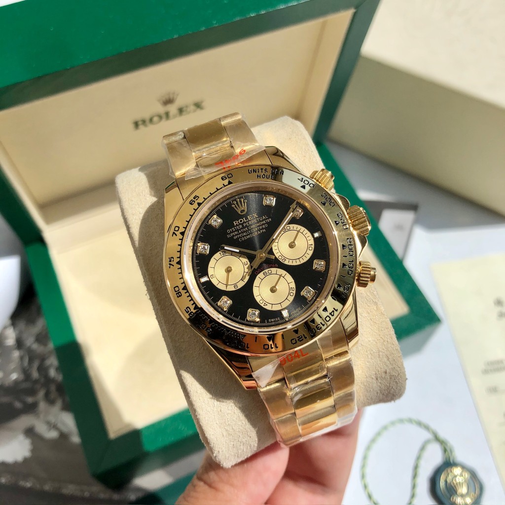 Rolex Daytona Diamond - Set Chronograph Luxury Watch, 40mm 18K Yellow Gold Case, Caliber 4130 Movement, 18K Yellow Gold Oyster Bracelet