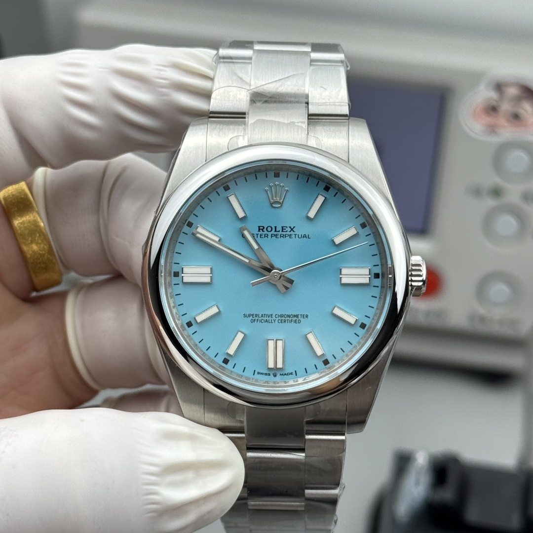 Rolex Oyster Perpetual  Watch, Calibre 3230, Turquoise Blue Dial