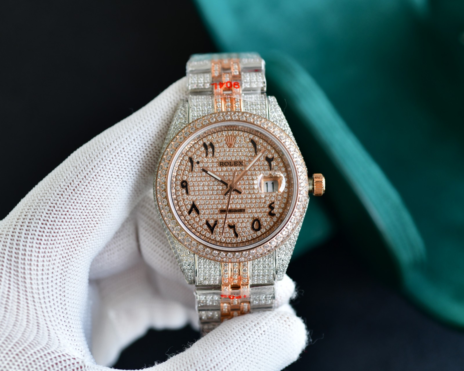 Rolex Datejust Luxury Watch, 41mm 18K Rose Gold & Stainless Steel Case with Diamond Bezel, Calibre 3235 Movement, Two - Tone Diamond - Set Jubilee Bracelet