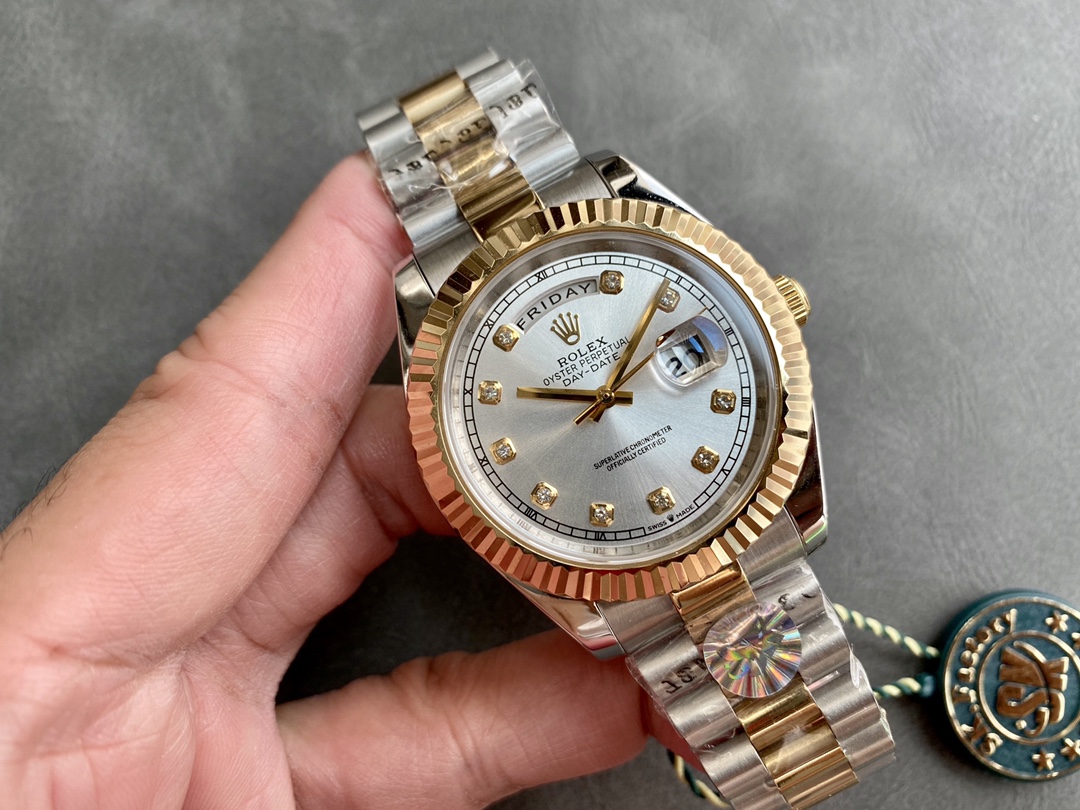 Rolex Day - Date Luxury Watch, 40mm Stainless Steel & 18K Gold Case, Calibre 3255 Movement, Two - Tone President Bracelet