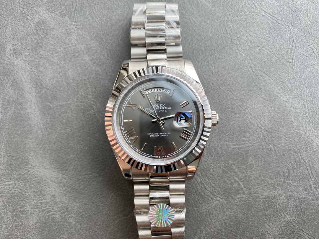 Rolex Day - Date Luxury Watch, 40mm Stainless Steel Case, Calibre 3255 Movement, Stainless Steel President Bracelet
