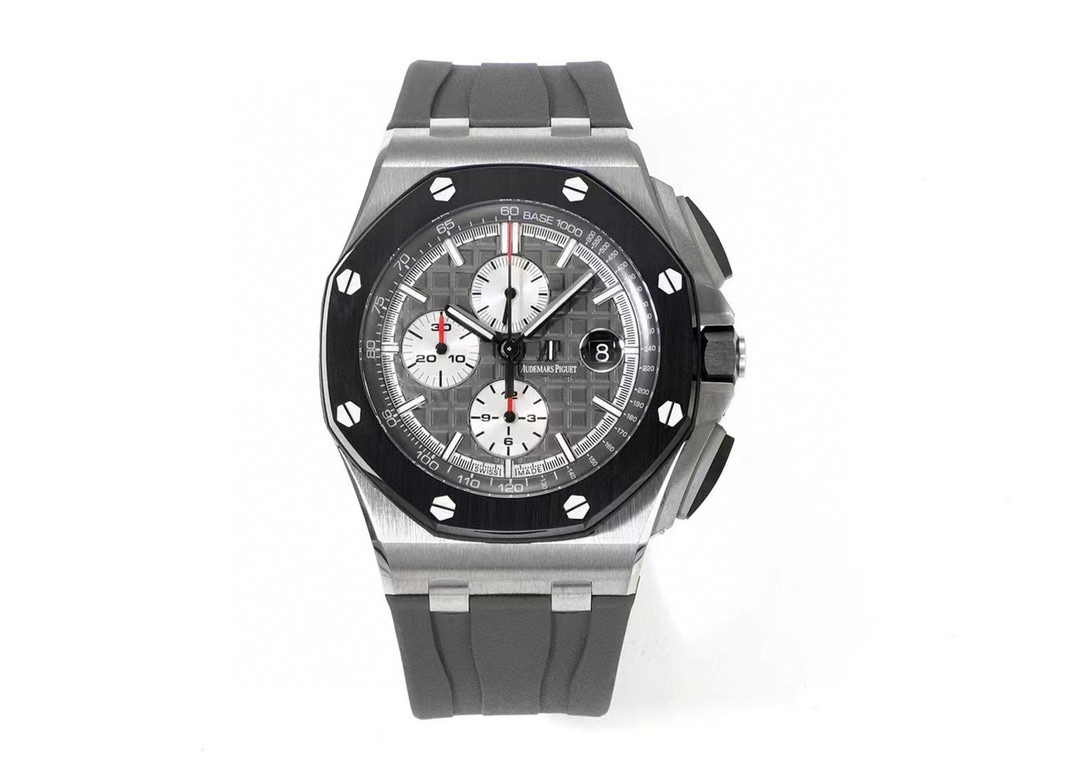 Audemars Piguet Royal Oak Offshore Chronograph Watch, 44mm Titanium & Ceramic Case, Calibre 4401 Movement, Grey Rubber Strap