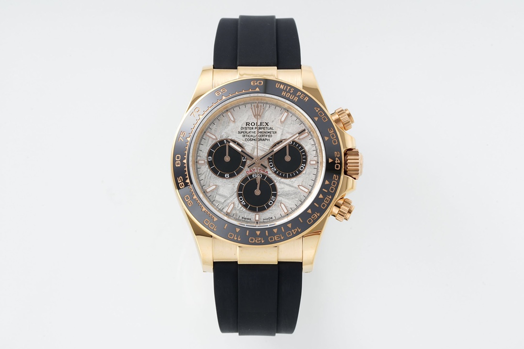 Rolex Cosmograph Daytona Luxury Watch, 40mm 18K Rose Gold Case, Calibre 4130 Movement, Black Rubber Strap