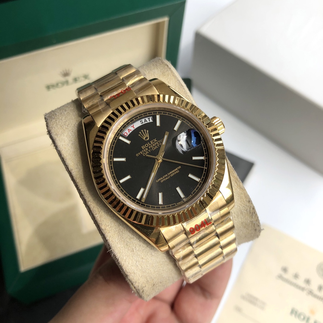 Rolex Oyster Perpetual Day - Date Luxury Watch, 41mm 18K Yellow Gold Case, Self - Winding Movement (Calibre 3255), 18K Yellow Gold President Bracelet
