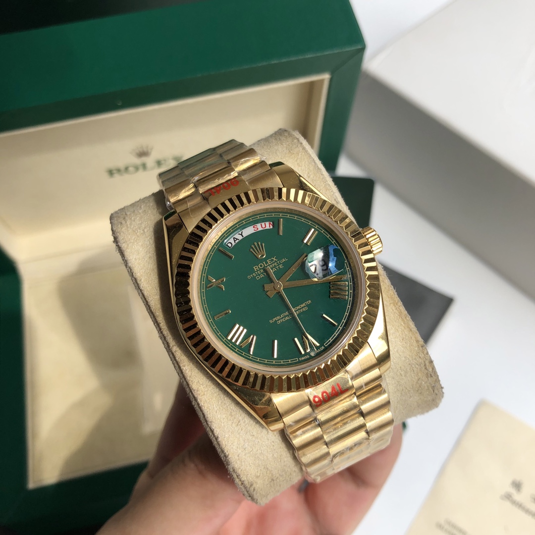 Rolex Oyster Perpetual Day - Date Luxury Watch, 41mm 18K Yellow Gold Case, Self - Winding Movement (Calibre 3255), 18K Yellow Gold President Bracelet