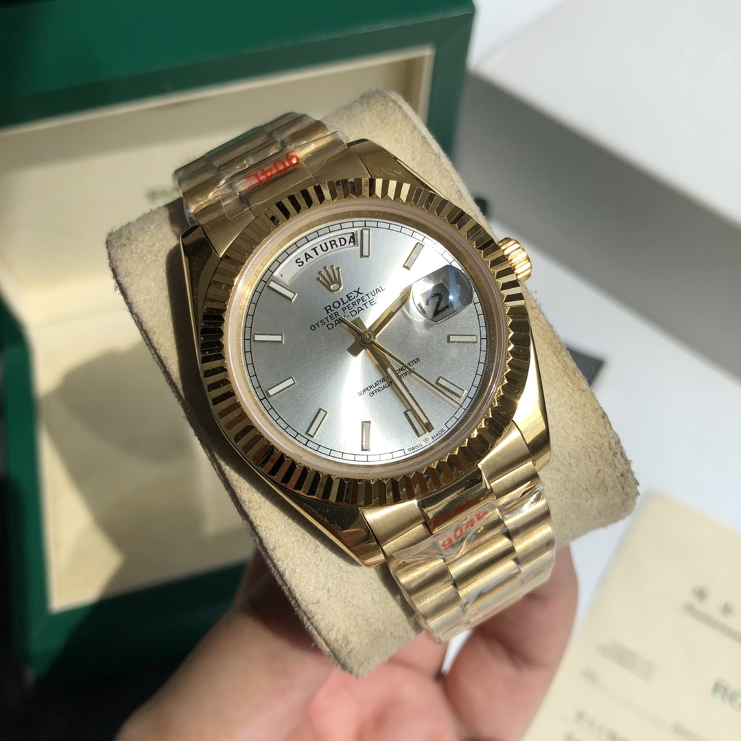 Rolex Oyster Perpetual Day - Date Luxury Watch, 41mm 18K Yellow Gold Case, Self - Winding Movement (Calibre 3255), 18K Yellow Gold President Bracelet