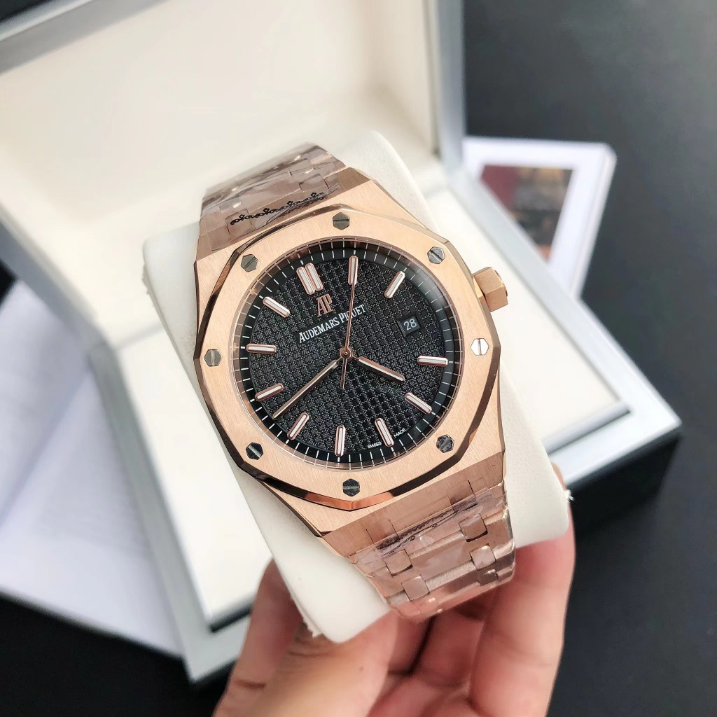 Audemars Piguet Royal Oak Luxury Watch, 41mm 18K Rose Gold Case, Caliber 4302 Movement, 18K Rose Gold Bracelet