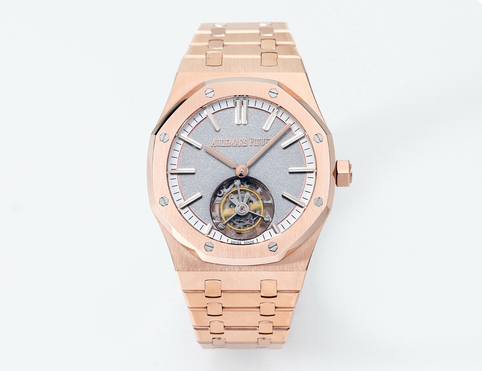 Audemars Piguet Royal Oak Tourbillon Luxury Watch, 41mm Rose Gold Case, Tourbillon Automatic Movement, Rose Gold Strap