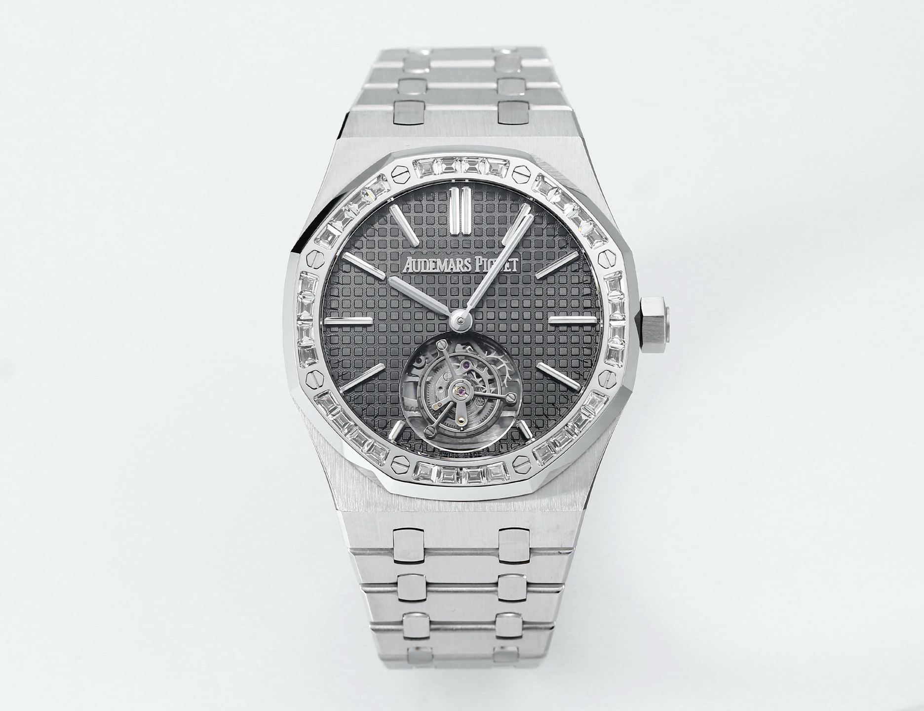 Audemars Piguet Royal Oak Tourbillon Luxury Watch, 41mm Stainless Steel Diamond - Set Case, Tourbillon Automatic Movement, Stainless Steel Strap