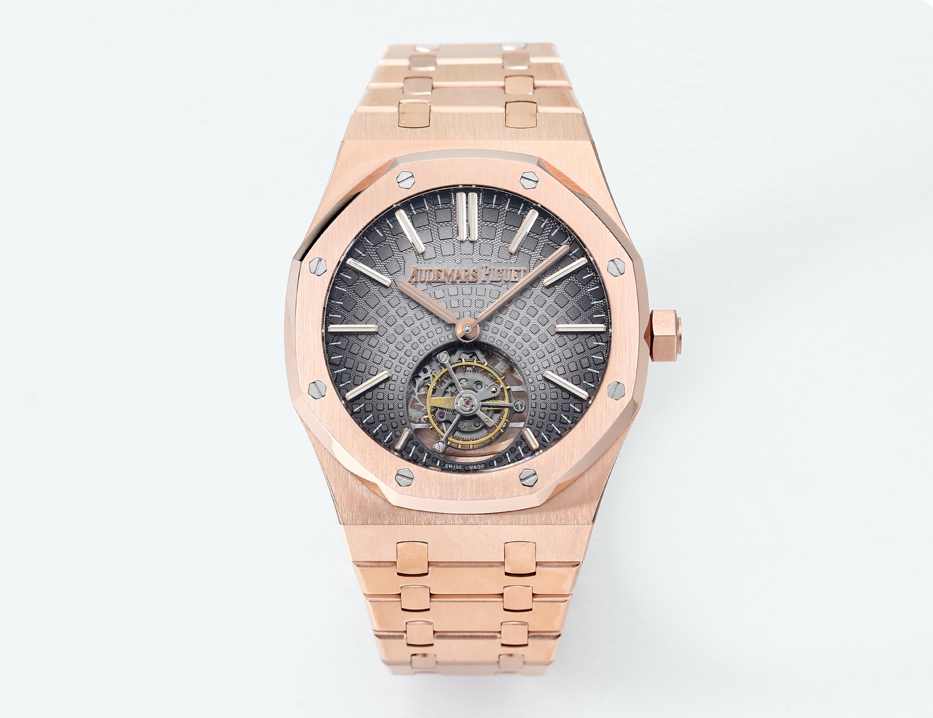 Audemars Piguet Royal Oak Tourbillon Luxury Watch, 41mm Rose Gold Case, Tourbillon Automatic Movement, Rose Gold Strap