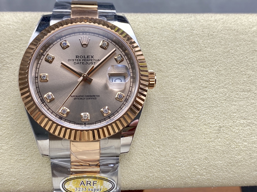 Rolex Oyster Perpetual Datejust 41mm Stainless Steel & 18K Rose Gold Automatic Watch (Caliber 3235)
