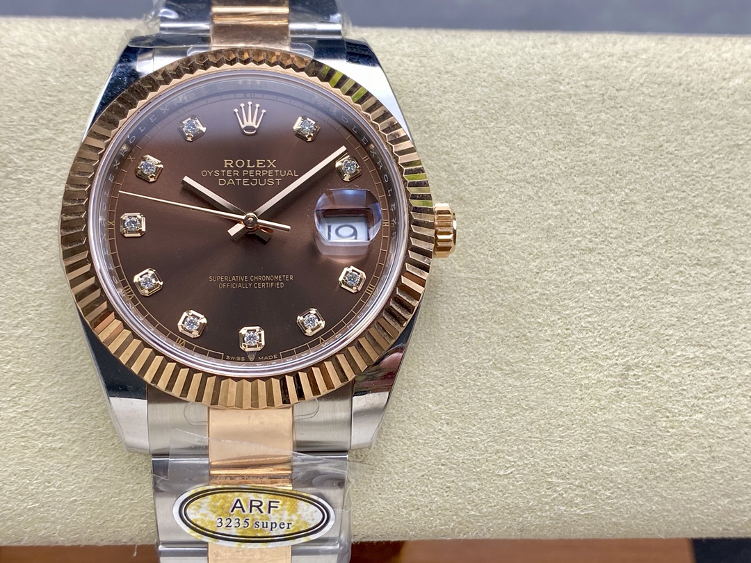 Rolex Oyster Perpetual Datejust 41mm Stainless Steel & 18K Rose Gold Automatic Watch (Caliber 3235)