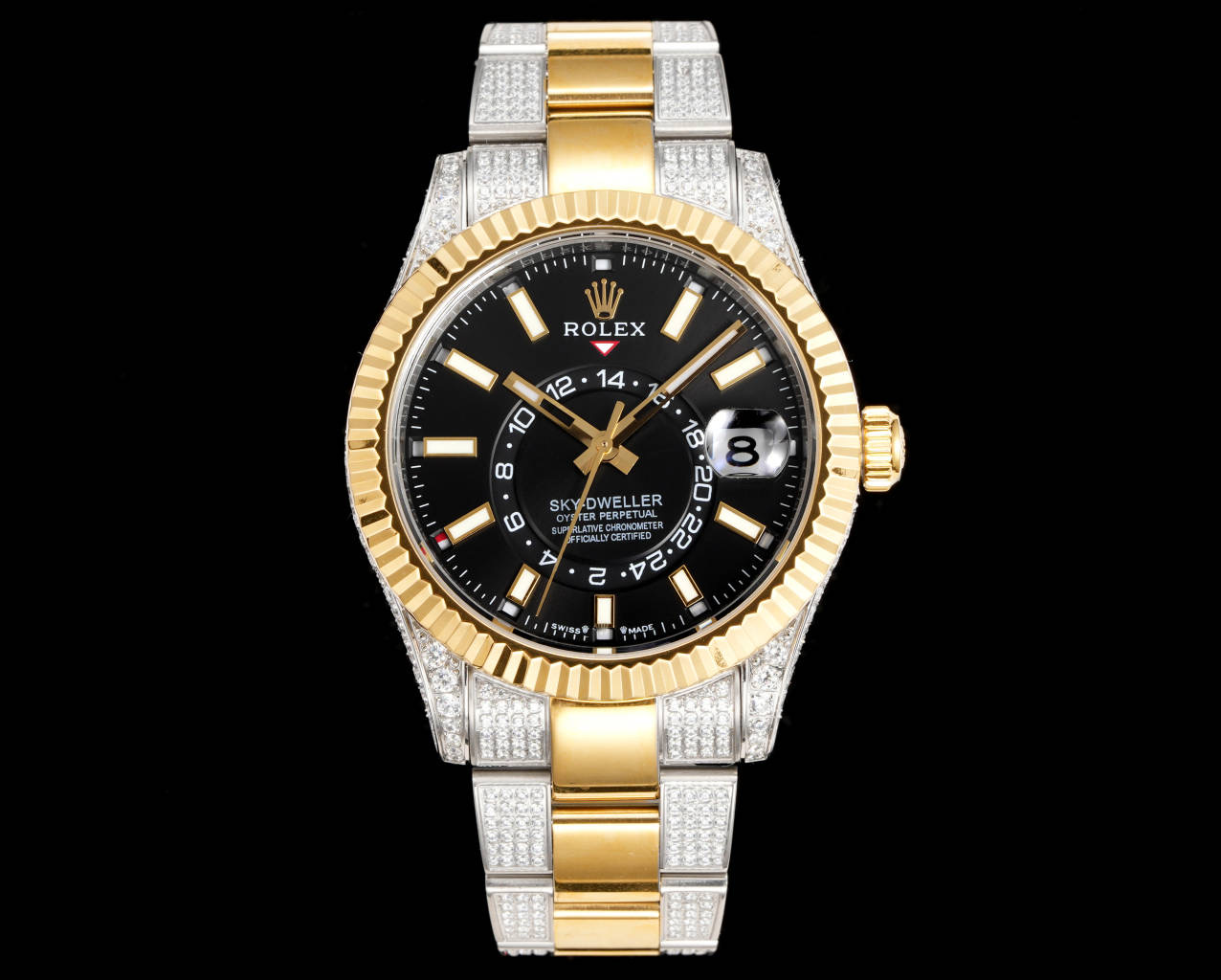 Rolex Sky-Dweller ~42mm Stainless Steel & Diamond-Set Automatic Watch (Caliber 9001)