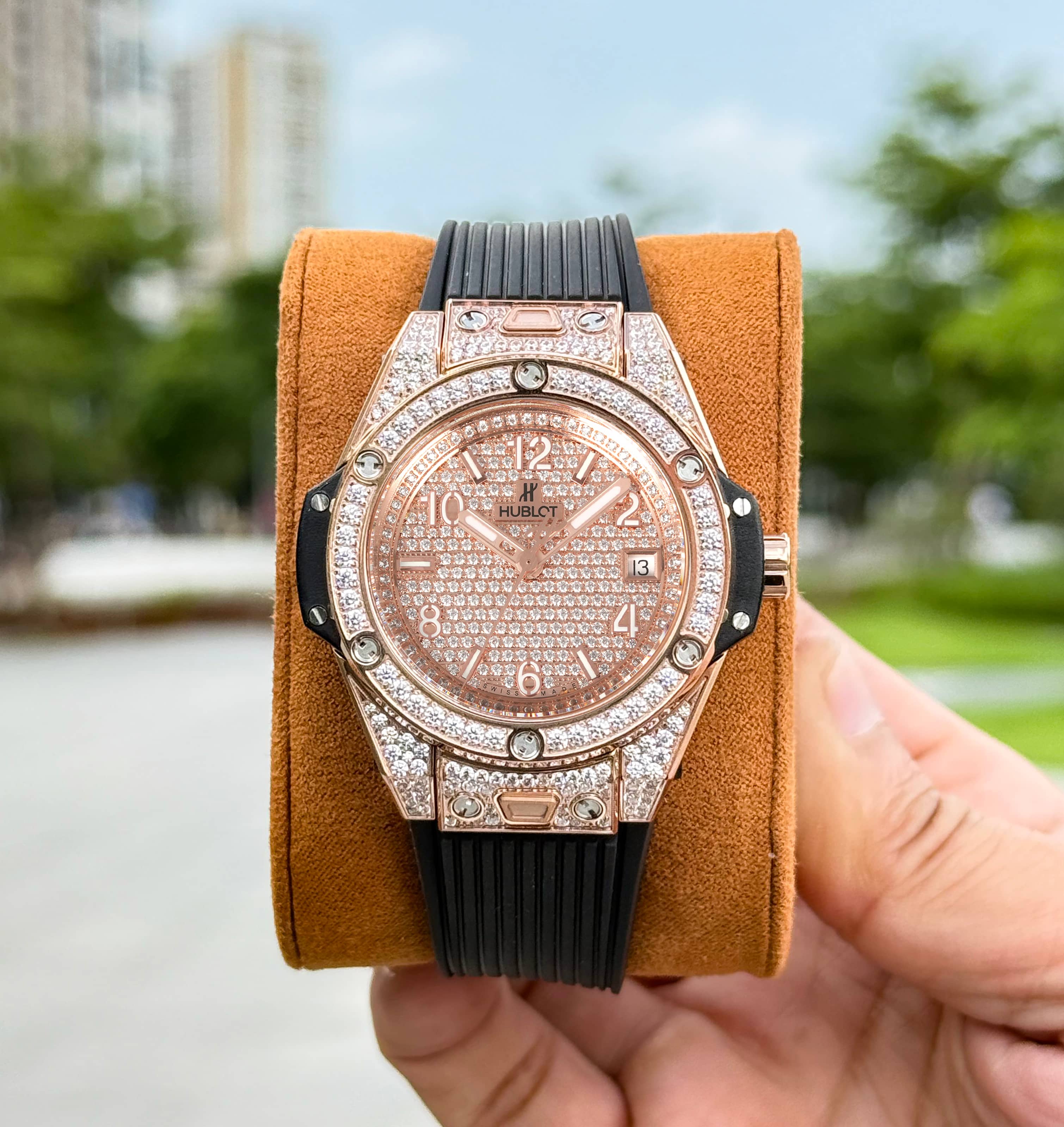 Hublot Big Bang ~42mm 18K Rose Gold & Diamond-Set Automatic Watch (Caliber HUB4700)