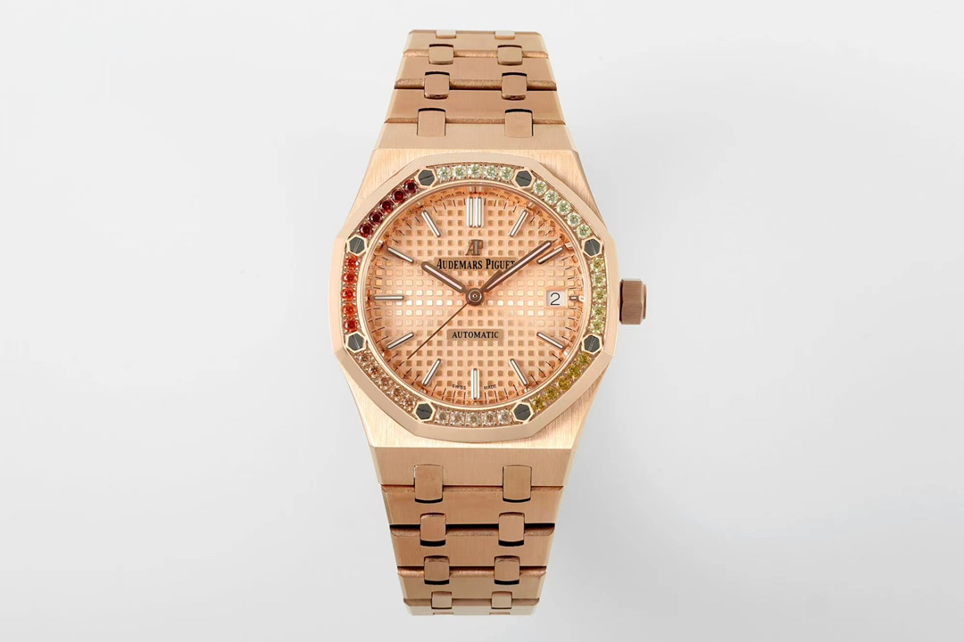 Audemars Piguet Royal Oak ~37mm 18K Rose Gold Diamond-Set Automatic Watch (Caliber 2121/2800)
