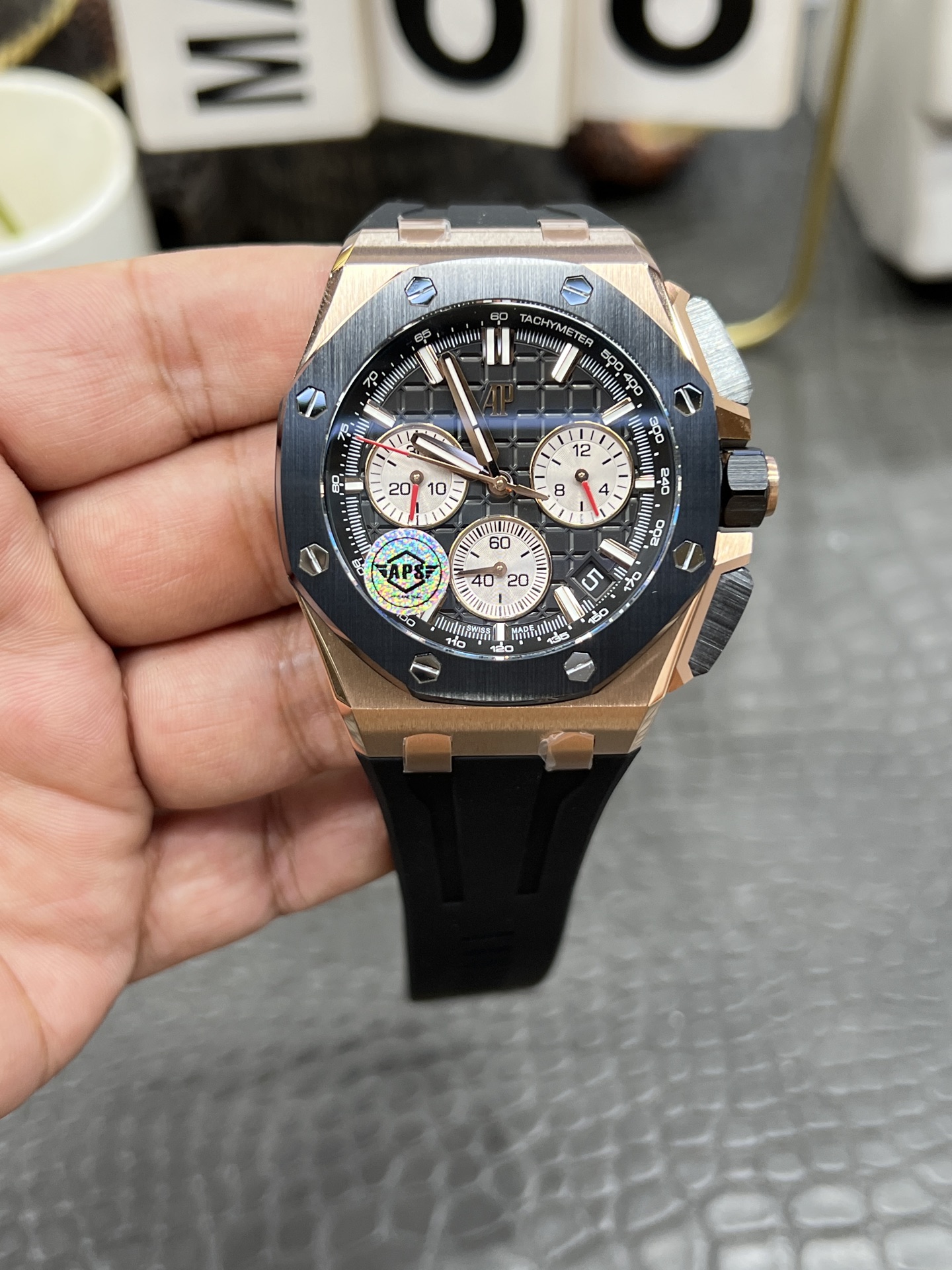Audemars Piguet Royal Oak Offshore ~44mm Rose Gold & Ceramic Automatic Chronograph Watch (Caliber 3126/3840)