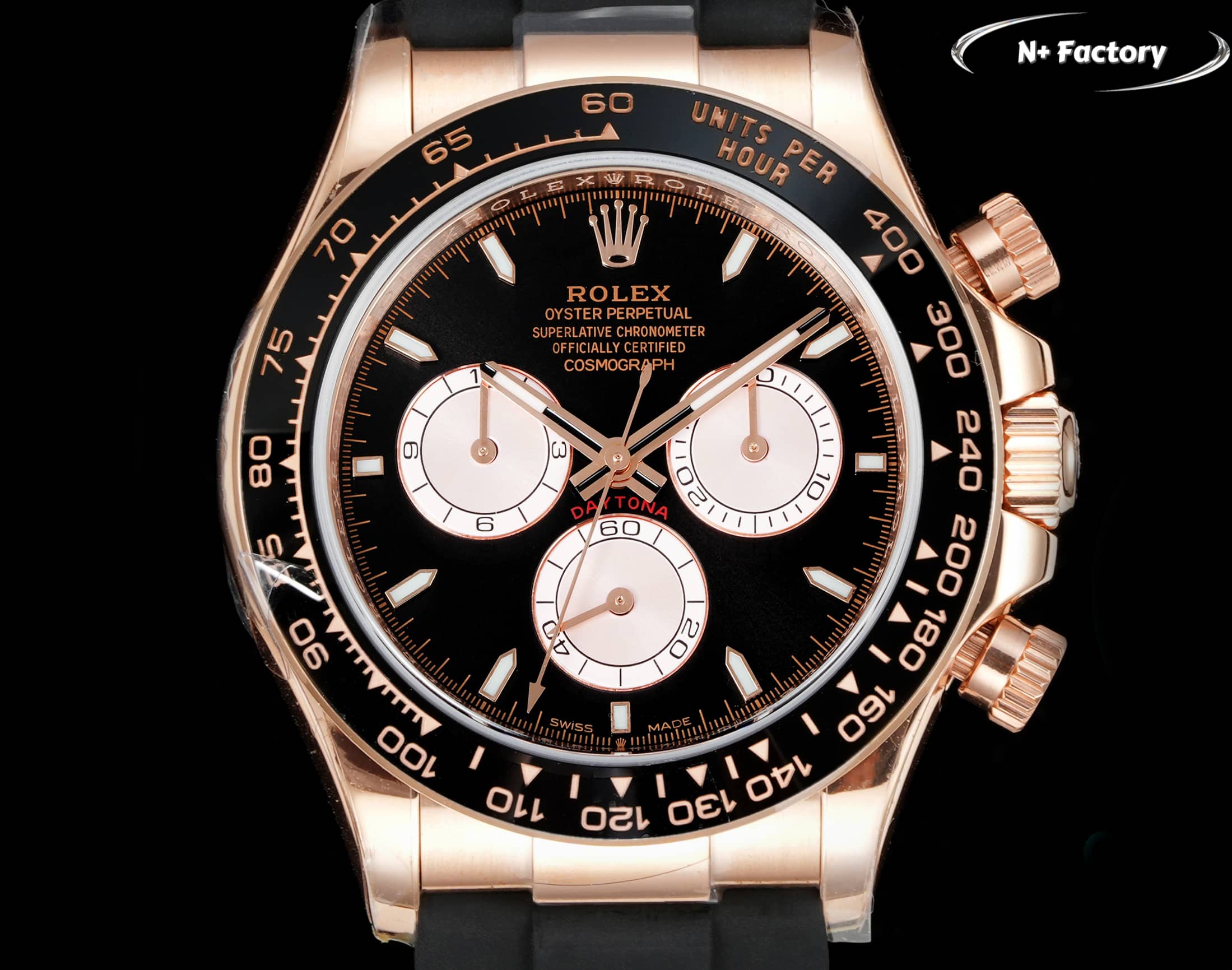 Rolex Cosmograph Daytona ~40mm 18K Rose Gold Automatic Chronograph Watch (Caliber 4130)