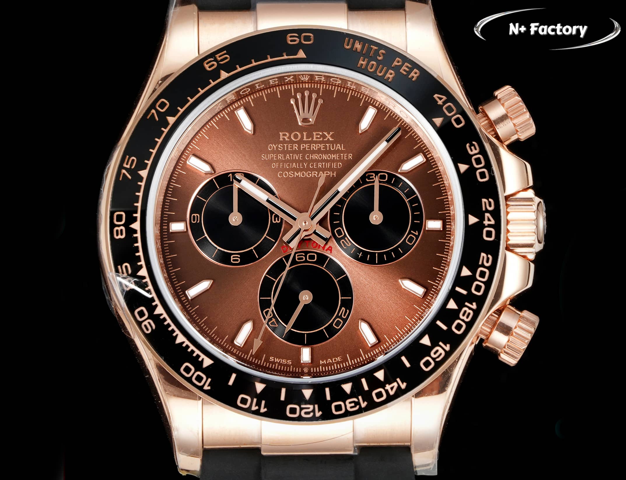 Rolex Cosmograph Daytona ~40mm 18K Rose Gold Automatic Chronograph Watch (Caliber 4130)