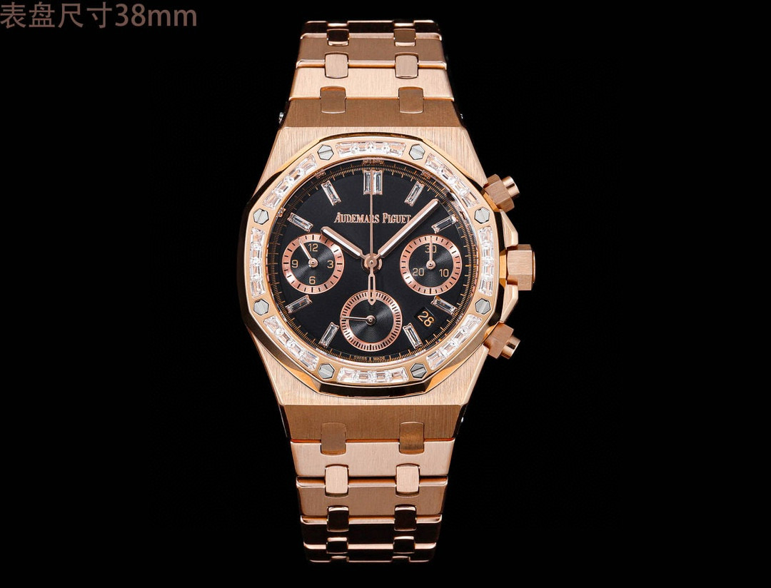 Audemars Piguet Royal Oak 38mm 18K Rose Gold Chronograph Automatic Watch (Caliber 2385)
