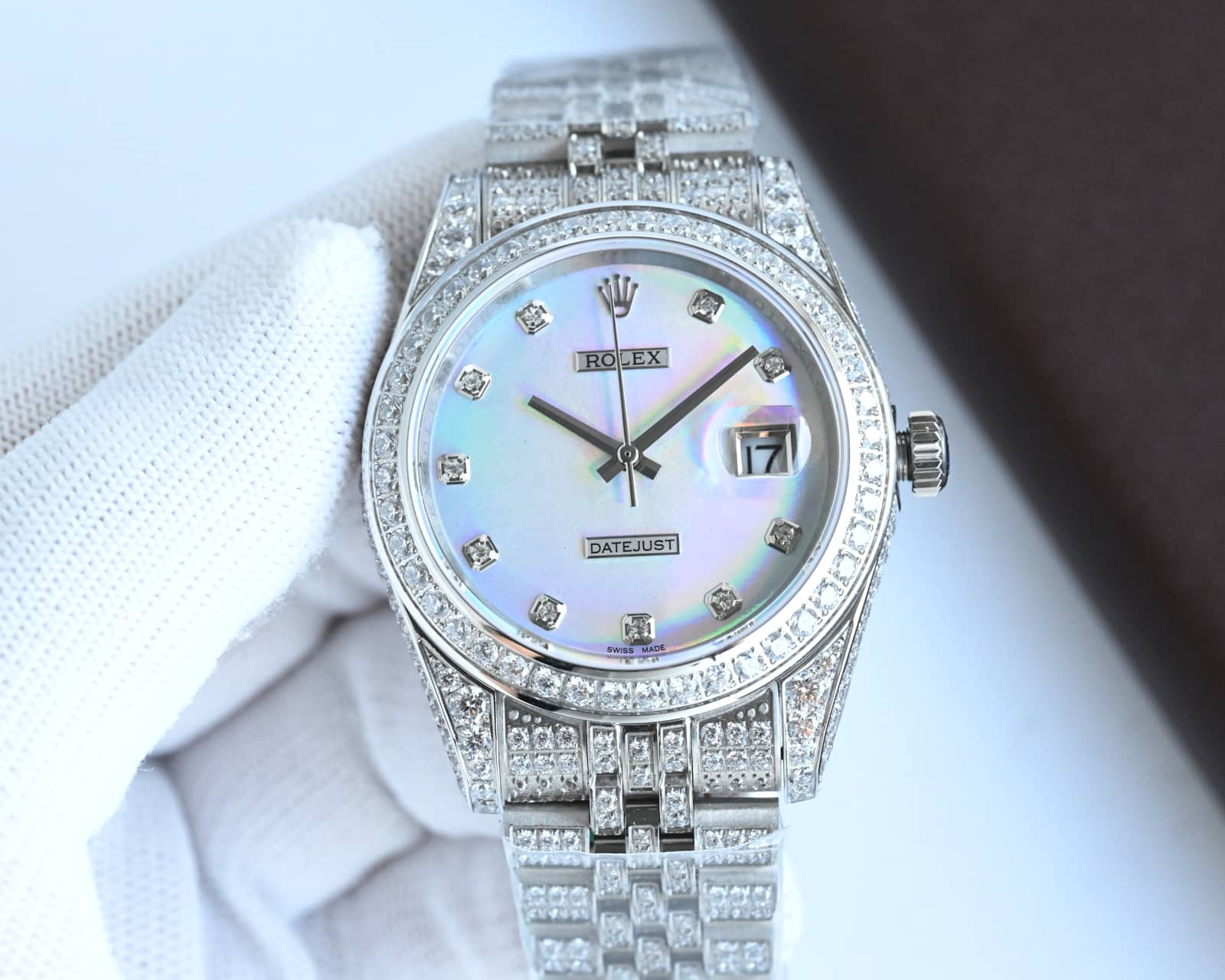 Rolex Datejust Full Diamond - Set Stainless Steel Automatic Watch (Cal.3235, 41mm)