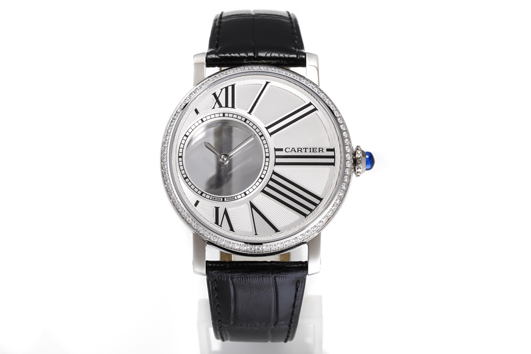 Cartier Rotonde de Cartier ~42mm Stainless Steel Diamond-Set Automatic Watch (Caliber 9981 MC)