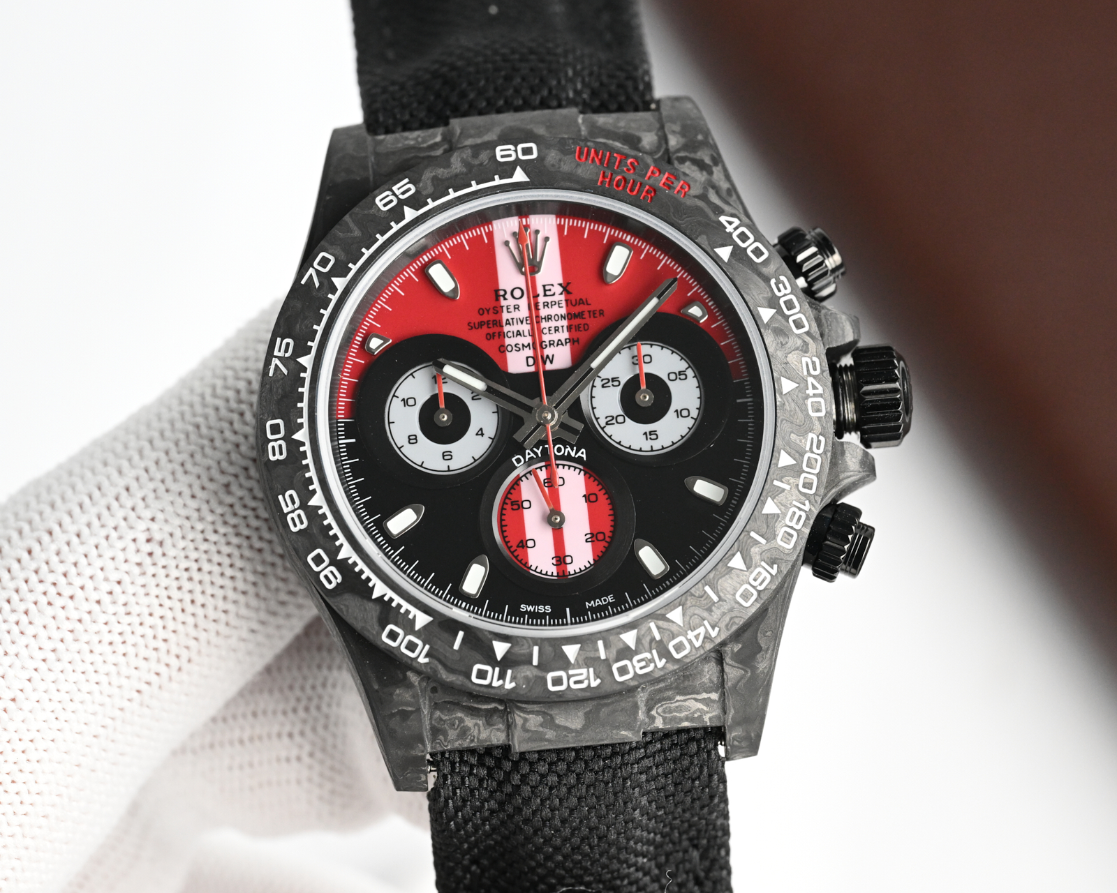 Rolex Daytona-Style ~40mm Carbon Fiber Chronograph Watch (Caliber 4130)