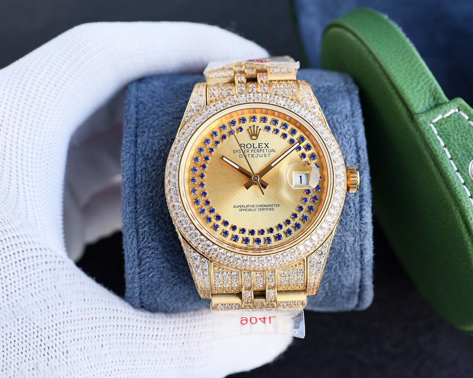 Rolex Datejust 41mm Yellow Gold Diamond & Sapphire Automatic Watch