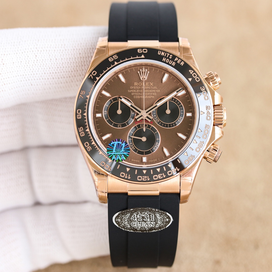 Rolex Cosmograph Daytona 40mm Watch with Brown Dial, Everose Gold Case & Bracelet - Calibre 4131 Automatic Movement