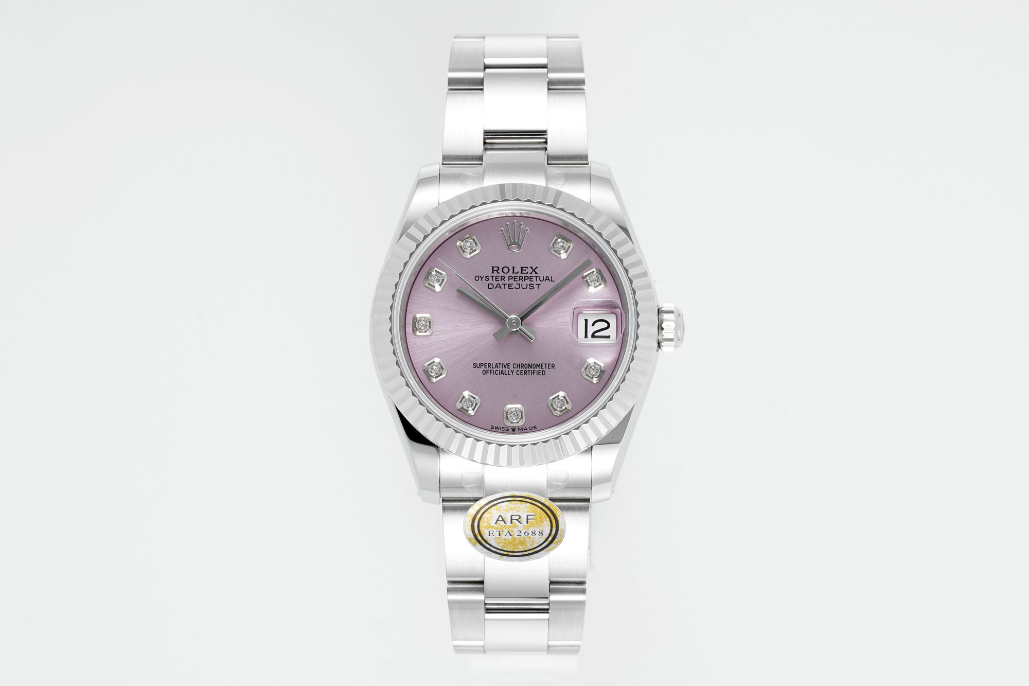 Rolex Datejust Pink Diamond - Set Dial Stainless Steel Watch, 31mm, ETA 2688 Movement