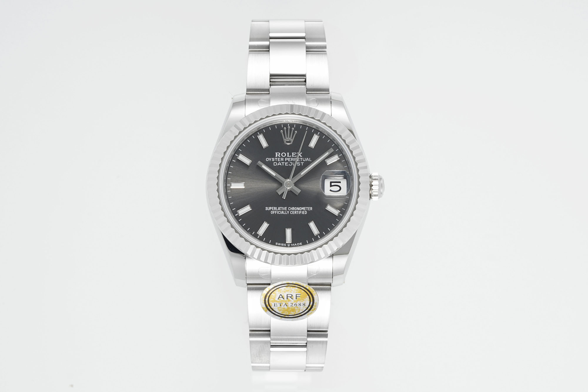 Rolex Datejust Dark Grey Dial Stainless Steel Watch, 31mm, ETA 2688 Movement