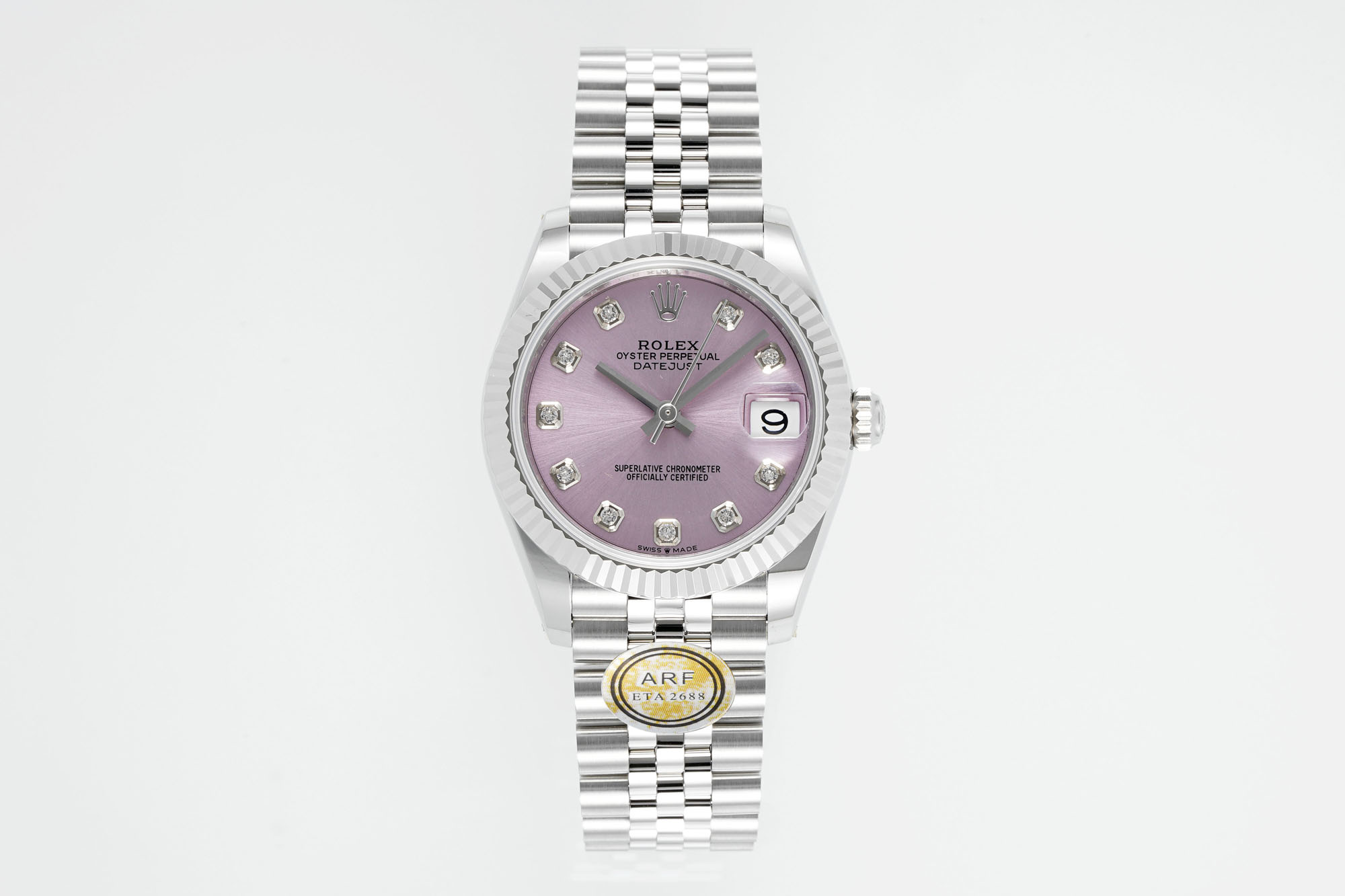 Rolex Datejust Pink Diamond - Set Dial Stainless Steel Watch, 31mm, ETA 2688 Movement