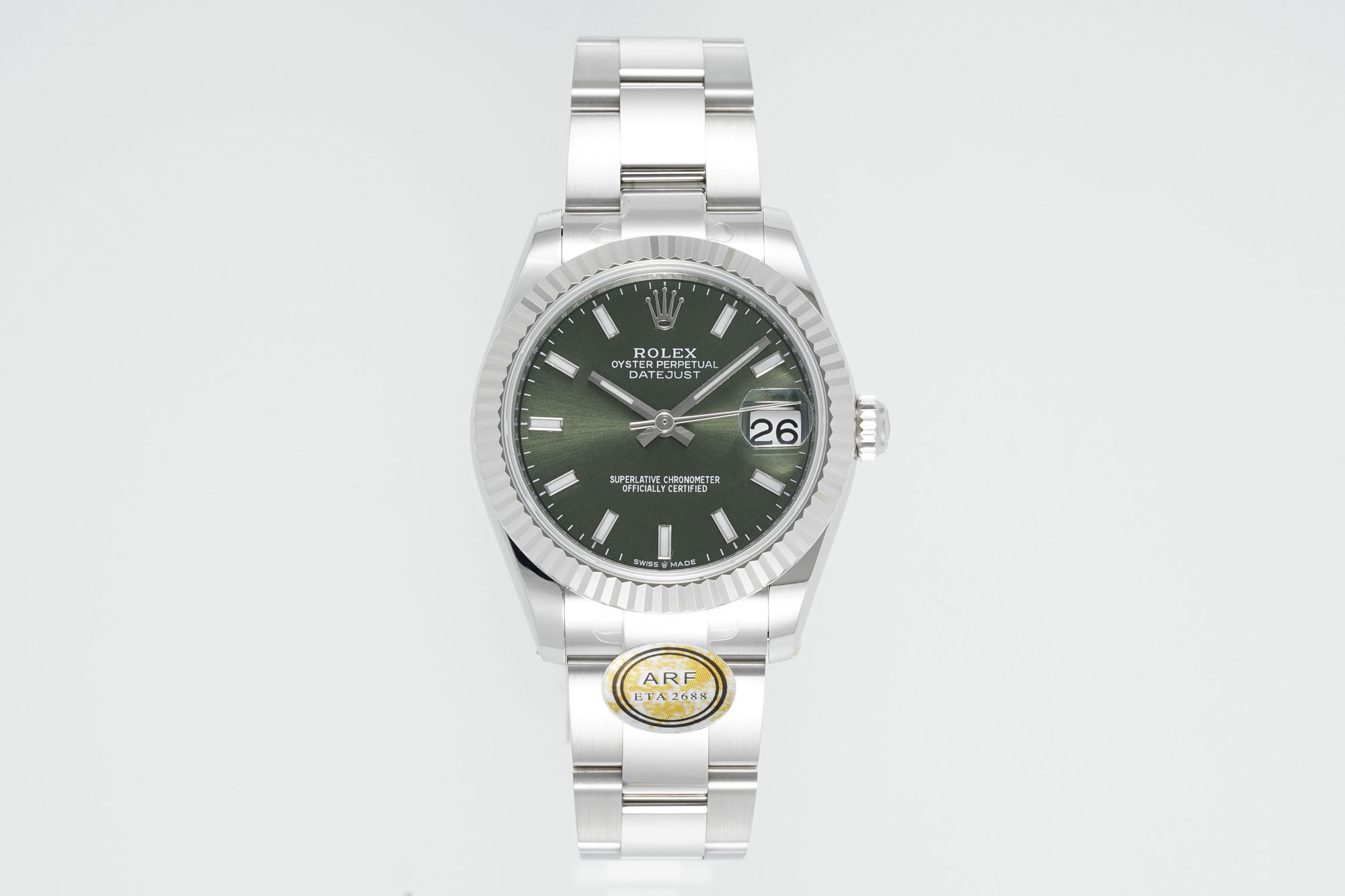 Rolex Datejust Green Dial Stainless Steel Watch, 31mm, ETA 2688 Movement