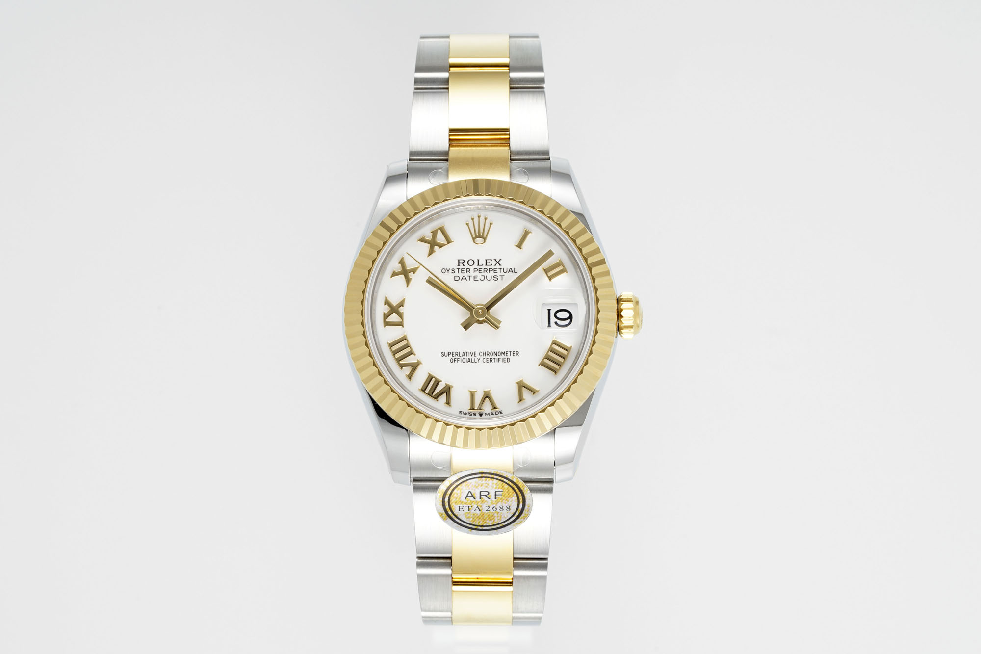 Rolex Datejust White Roman Dial Two - Tone Watch, 31mm, ETA 2688 Movement