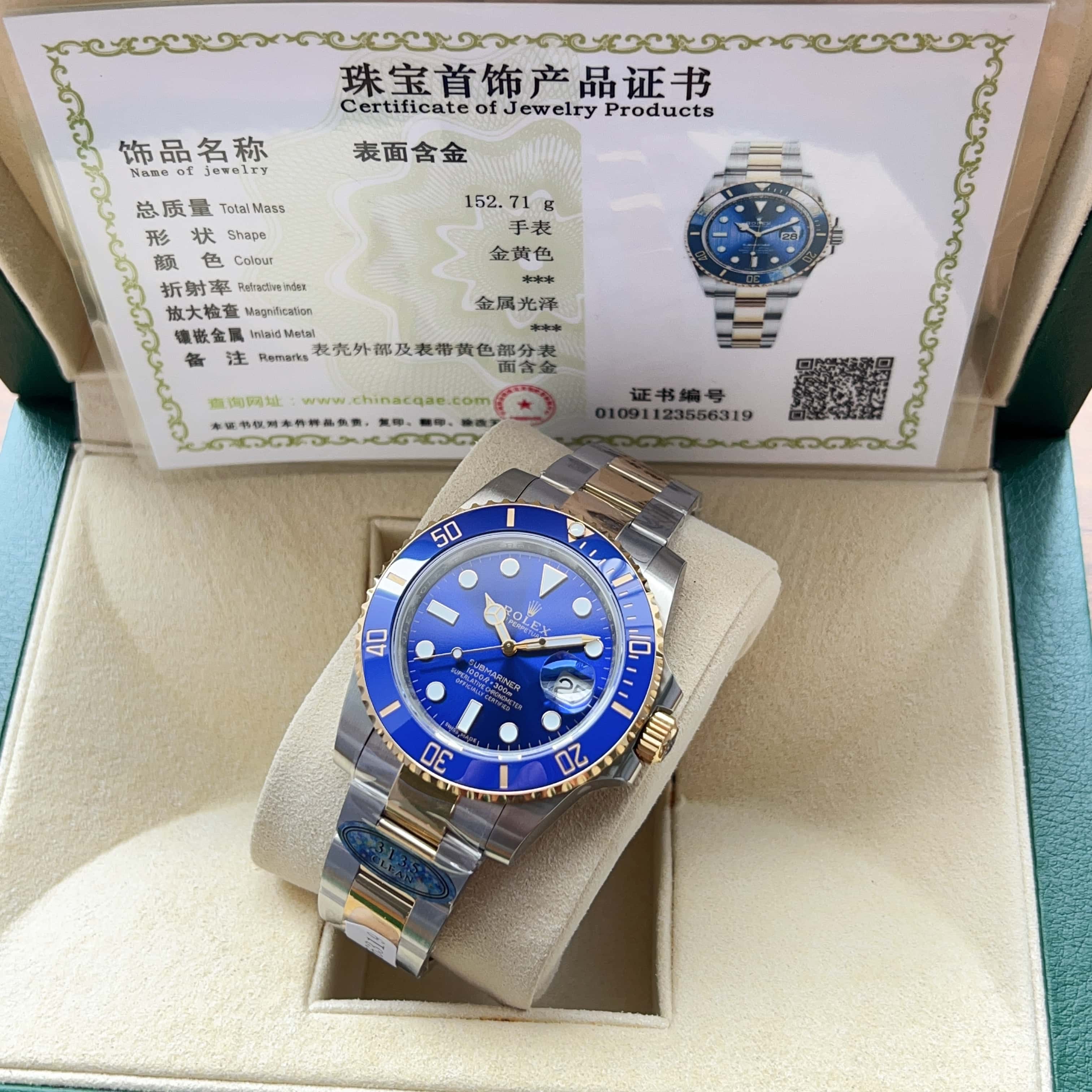 Rolex Submariner Blue Dial Steel & Yellow Gold Watch, 40mm, Calibre 3235 Movement