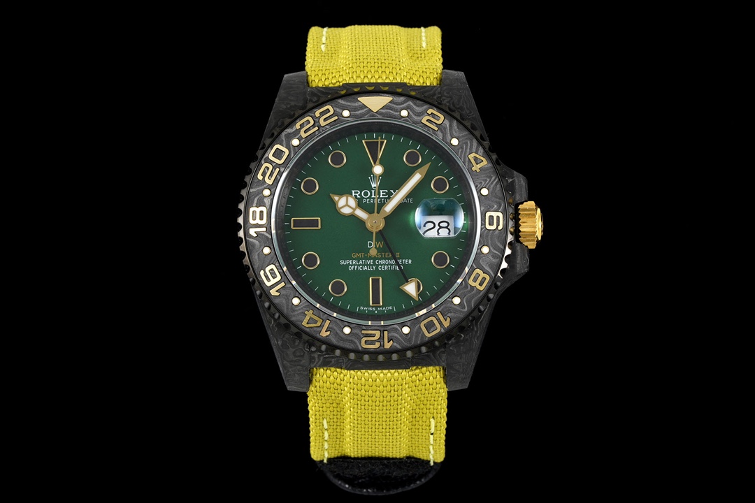 Rolex GMT - Master II Carbon Fiber Gold - Accented Green Dial Watch, 40mm, Calibre 3285 Movement