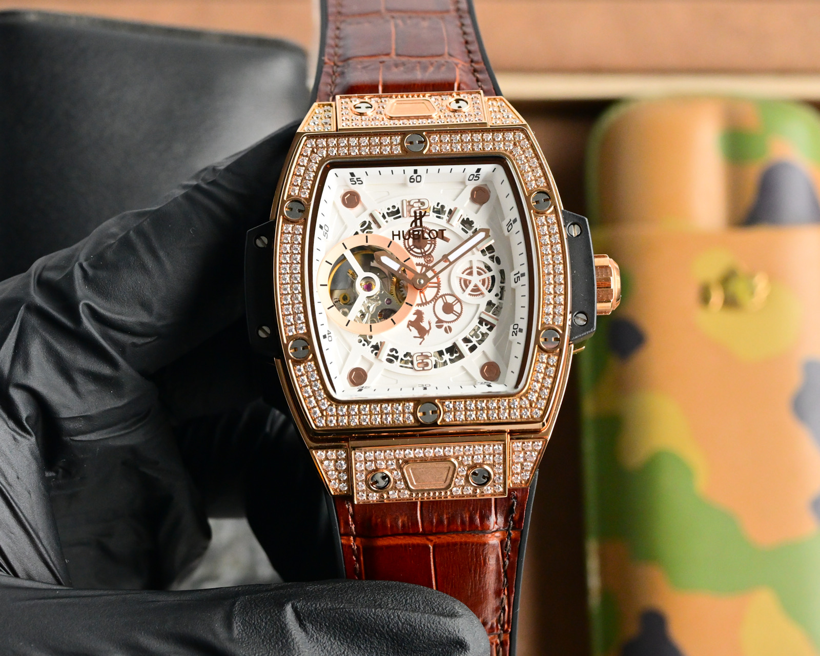 Hublot Spirit of Big Bang Diamond - Set Skeleton Dial Watch, 42mm (Approx.), HUB6035 Movement