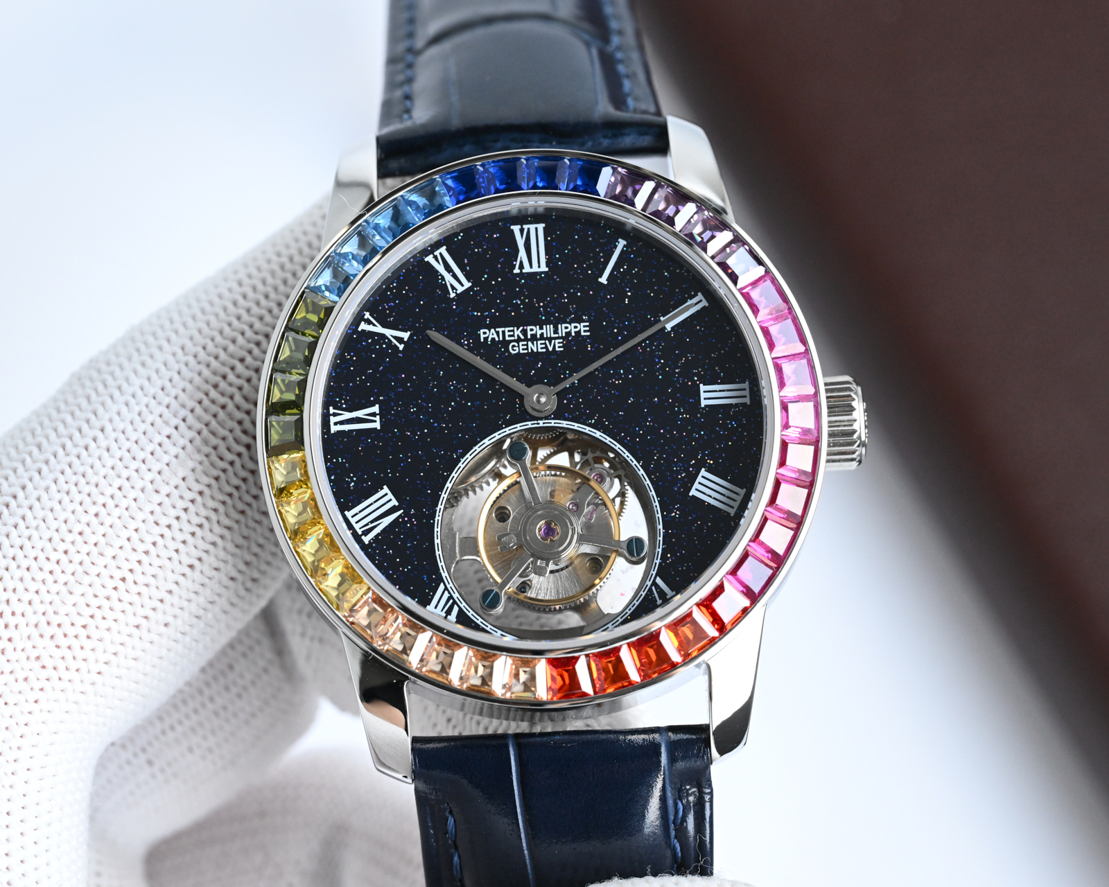 Patek Philippe Tourbillon Rainbow Gem - Set Watch, 40mm, Hand - Wound Tourbillon Movement