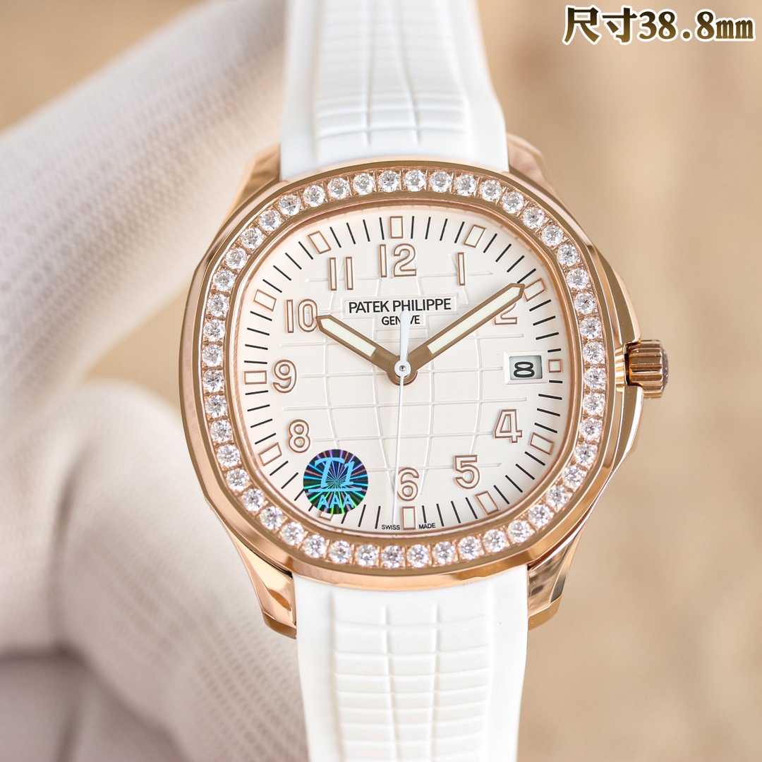 Patek Philippe Aquanaut Diamond - Set White Dial Watch, 38.8mm, Automatic Movement