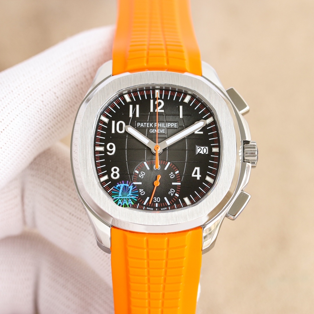 Patek Philippe Aquanaut Chronograph Black Dial Stainless Steel Watch, 42.2mm, CH 28 - 520 C Movement