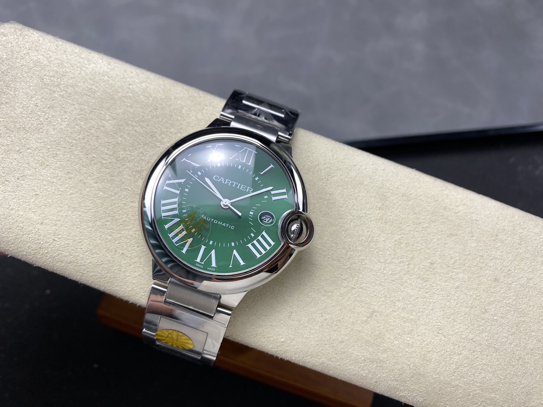 Cartier Ballon Bleu de Cartier Green Dial Stainless Steel Watch, 42mm, Automatic Movement
