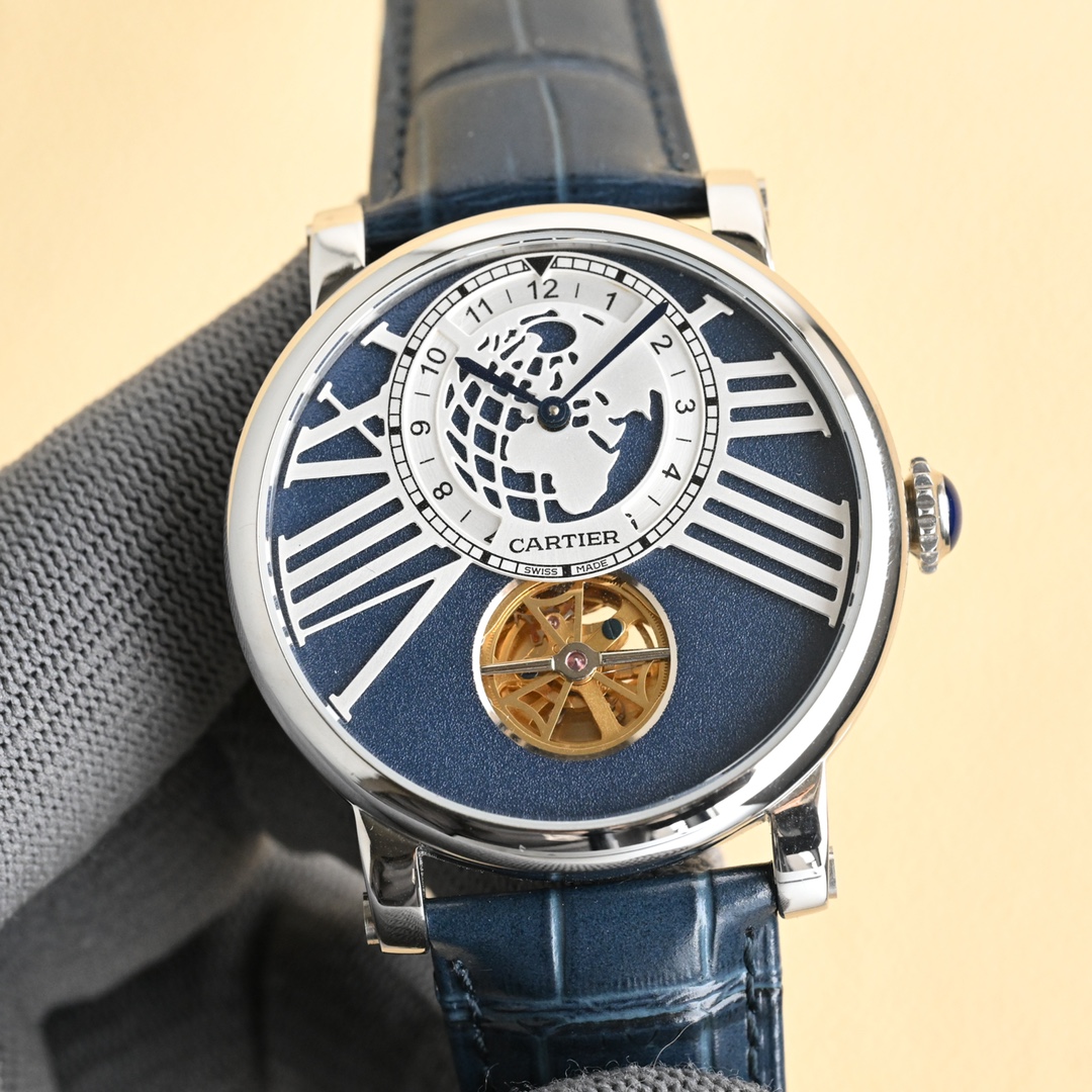 Cartier Tourbillon Brown Dial Platinum Watch, 40mm, Manual Mechanical Movement