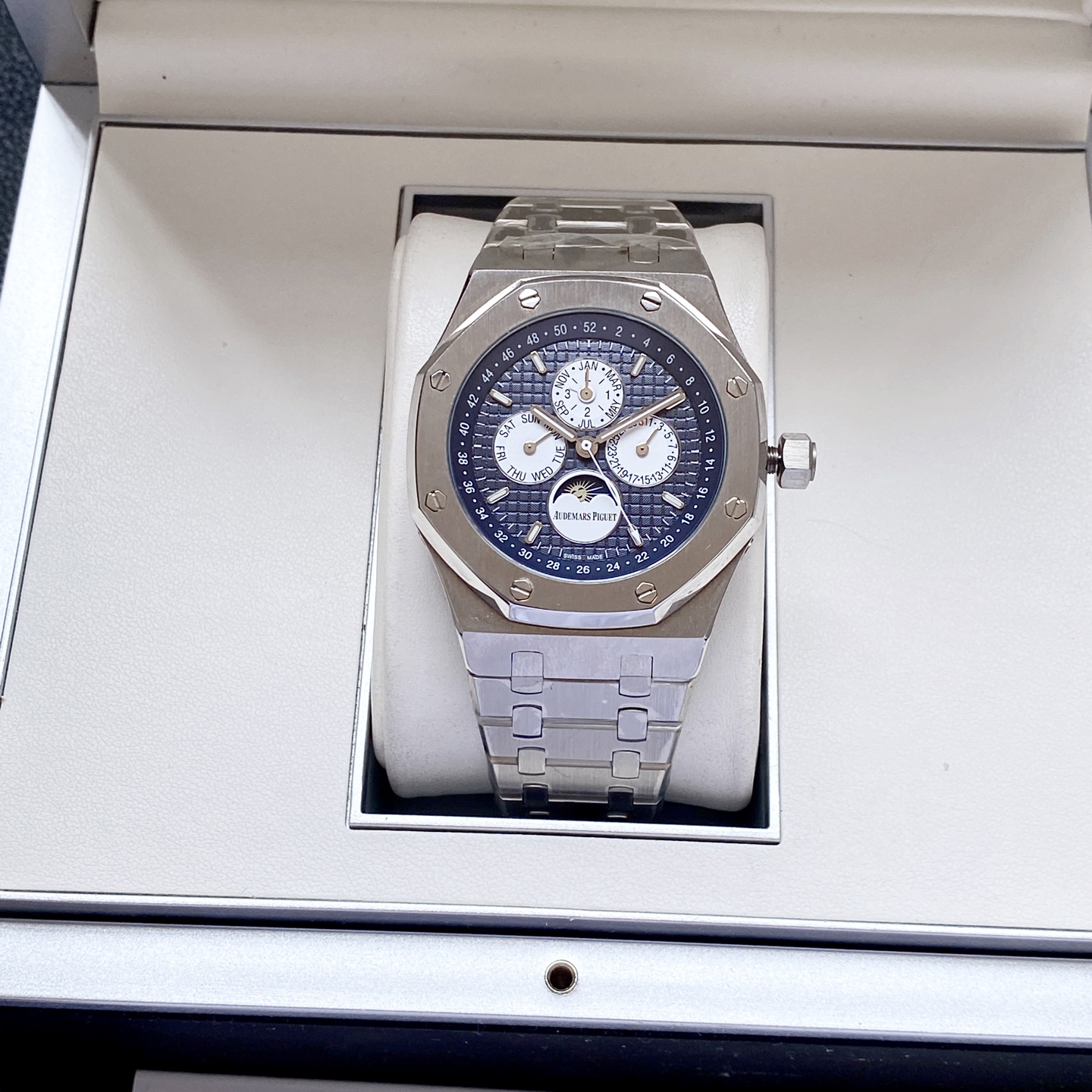 Audemars Piguet Royal Oak Perpetual Calendar Blue Dial Stainless Steel Watch, 41mm, Automatic Movement