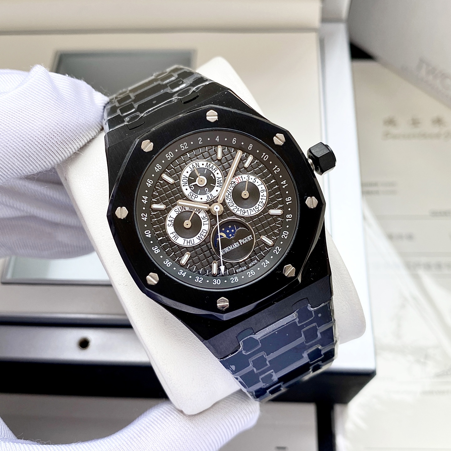 Audemars Piguet Royal Oak Perpetual Calendar Black Dial Ceramic Watch, 41mm, Automatic Movement