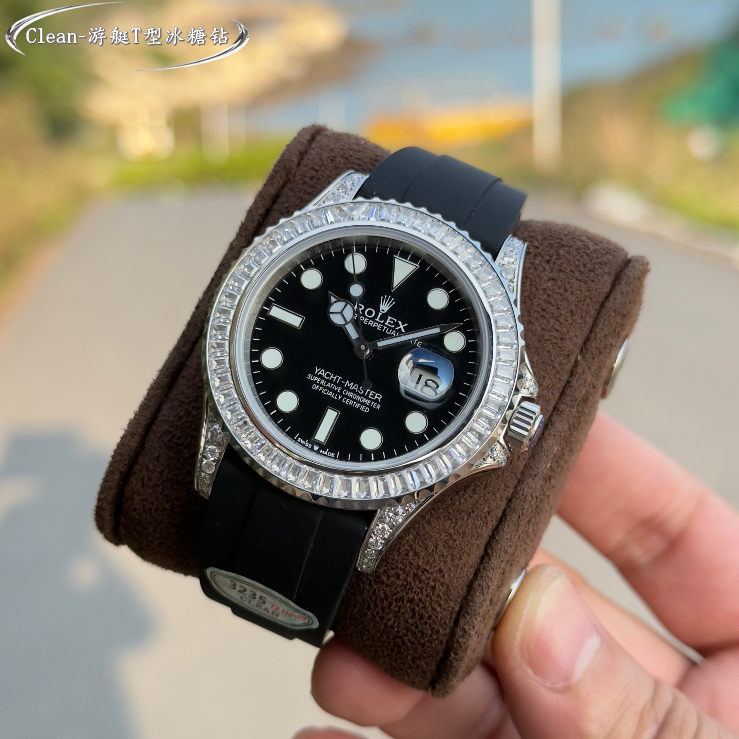 Rolex Yacht - Master Diamond Bezel Black Dial Watch, 40mm, Automatic Movement