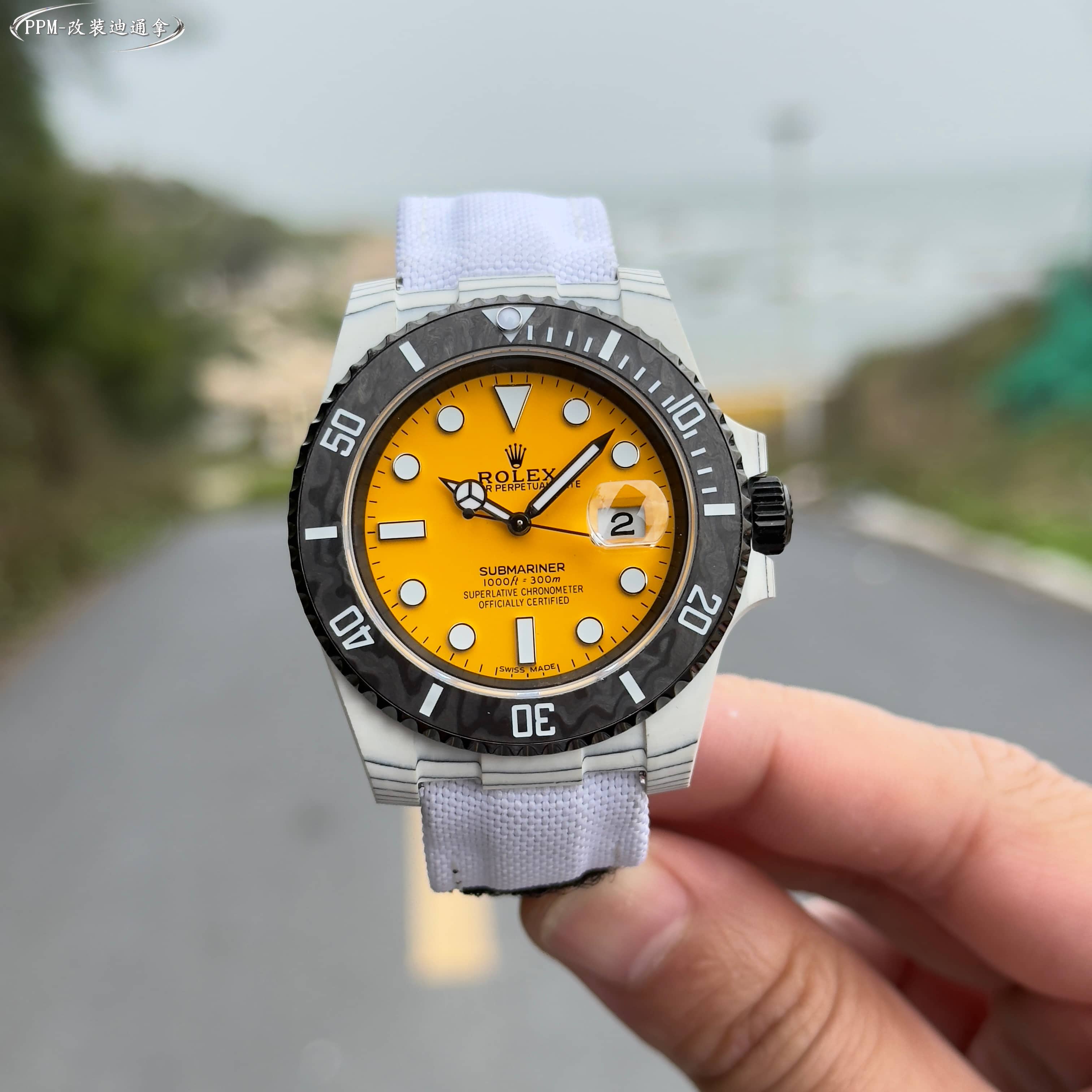 Rolex Submariner Yellow Dial Stainless Steel Watch, 40mm, Automatic Movement