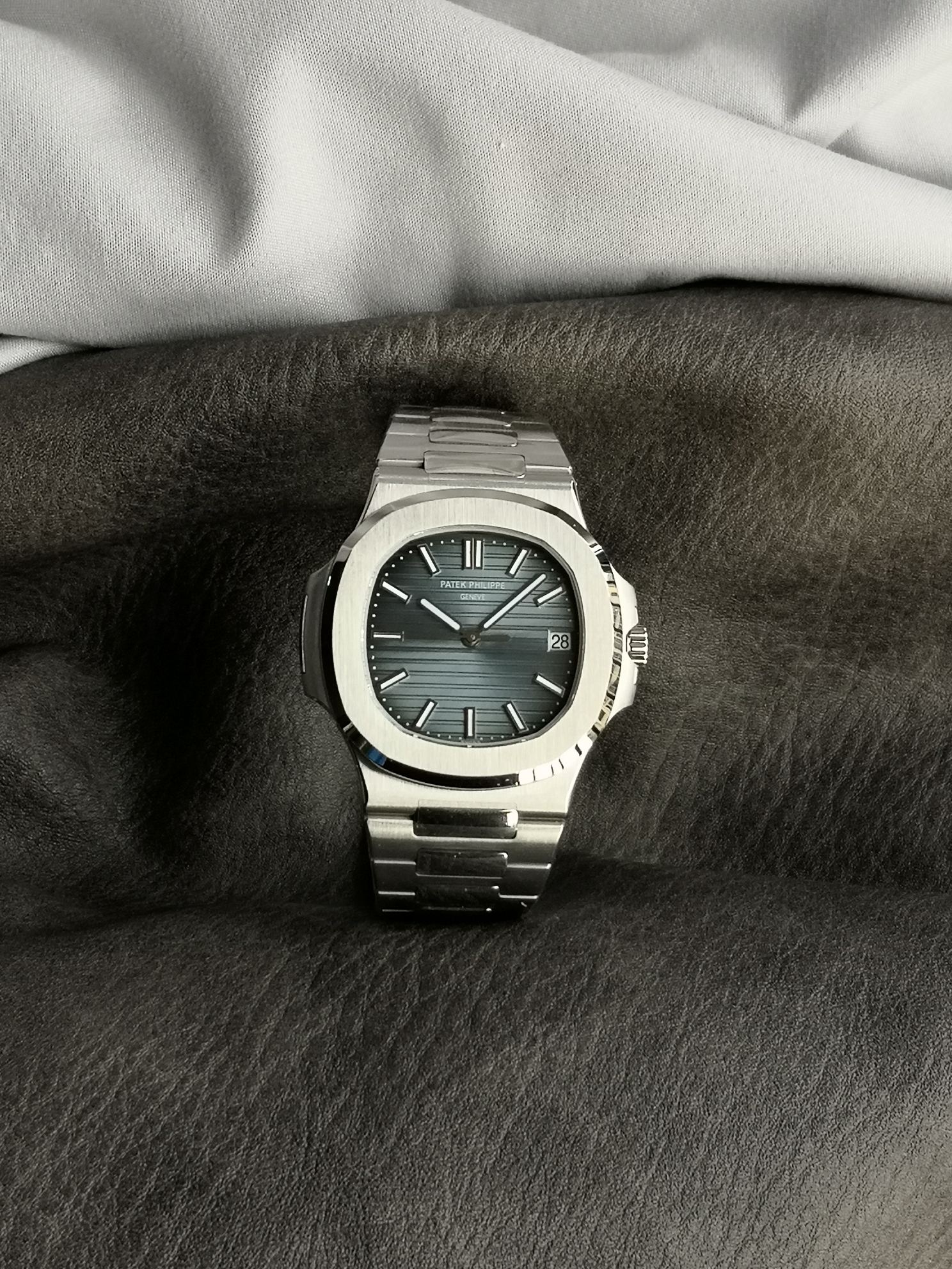 Patek Philippe Nautilus Grey Dial Stainless Steel Watch, 40mm, Automatic Movement