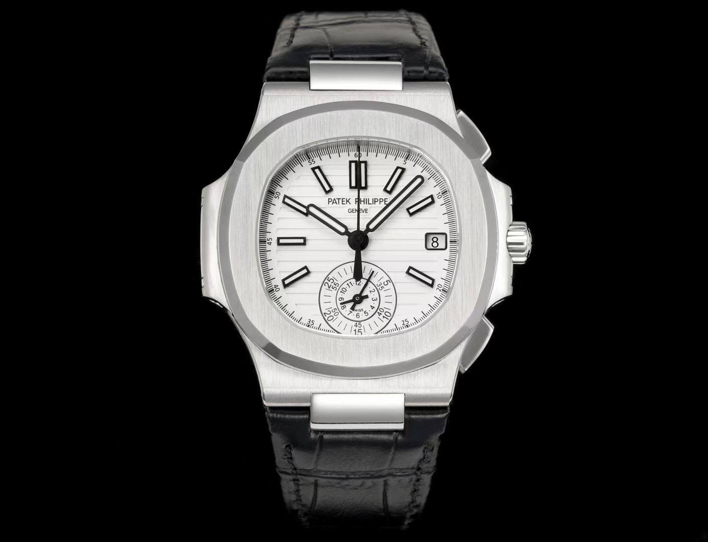 Patek Philippe Nautilus White Dial Stainless Steel Watch, 40mm, Automatic Movement