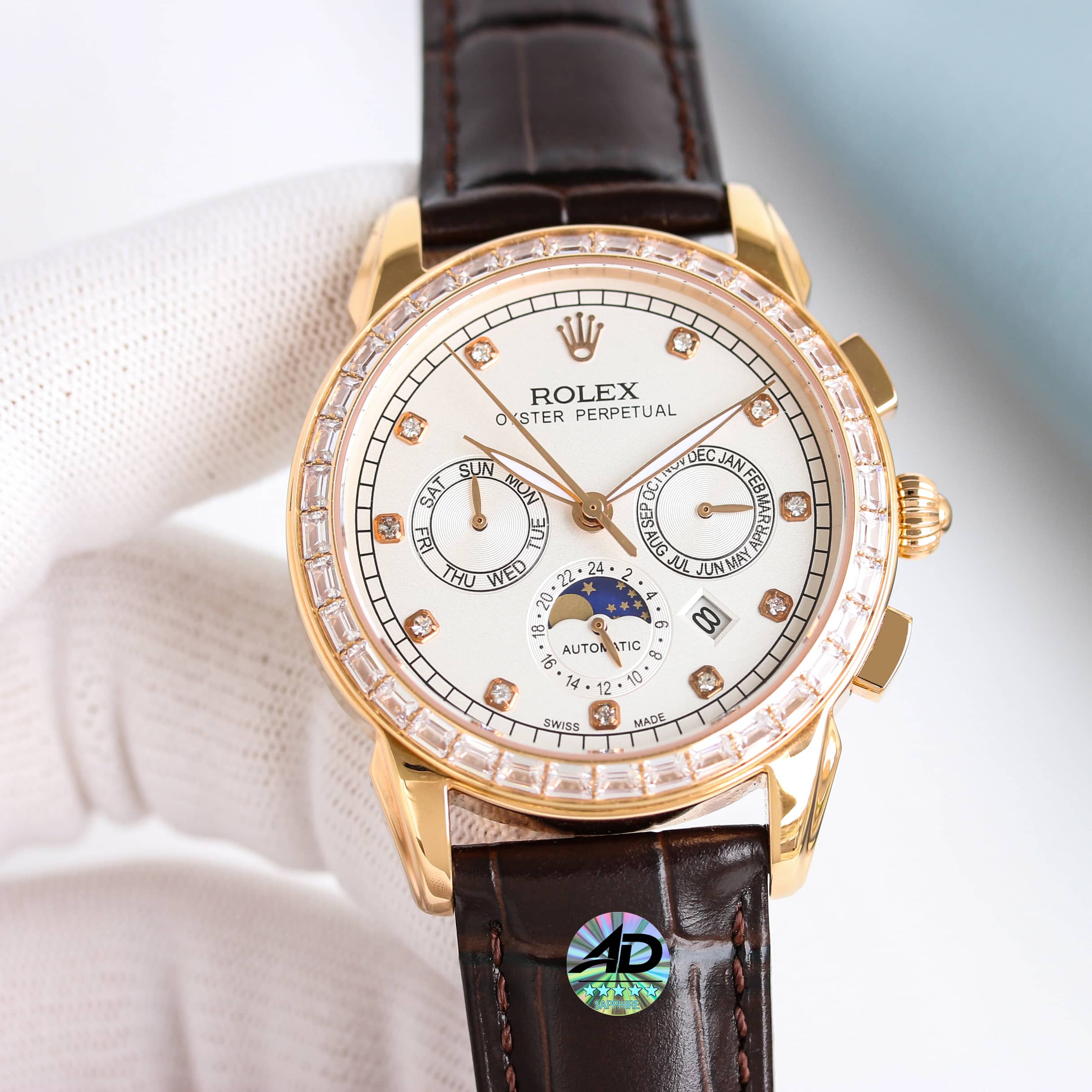 Rolex Oyster Perpetual Yellow Dial Diamond - Set Watch, 40mm, Automatic Movement