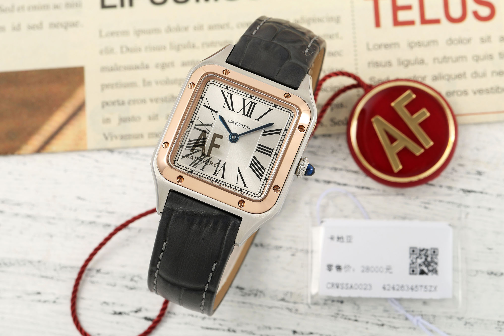 Cartier Santos Silver Dial Two - Tone Watch, 38mm×27.5mm, Quartz Movement