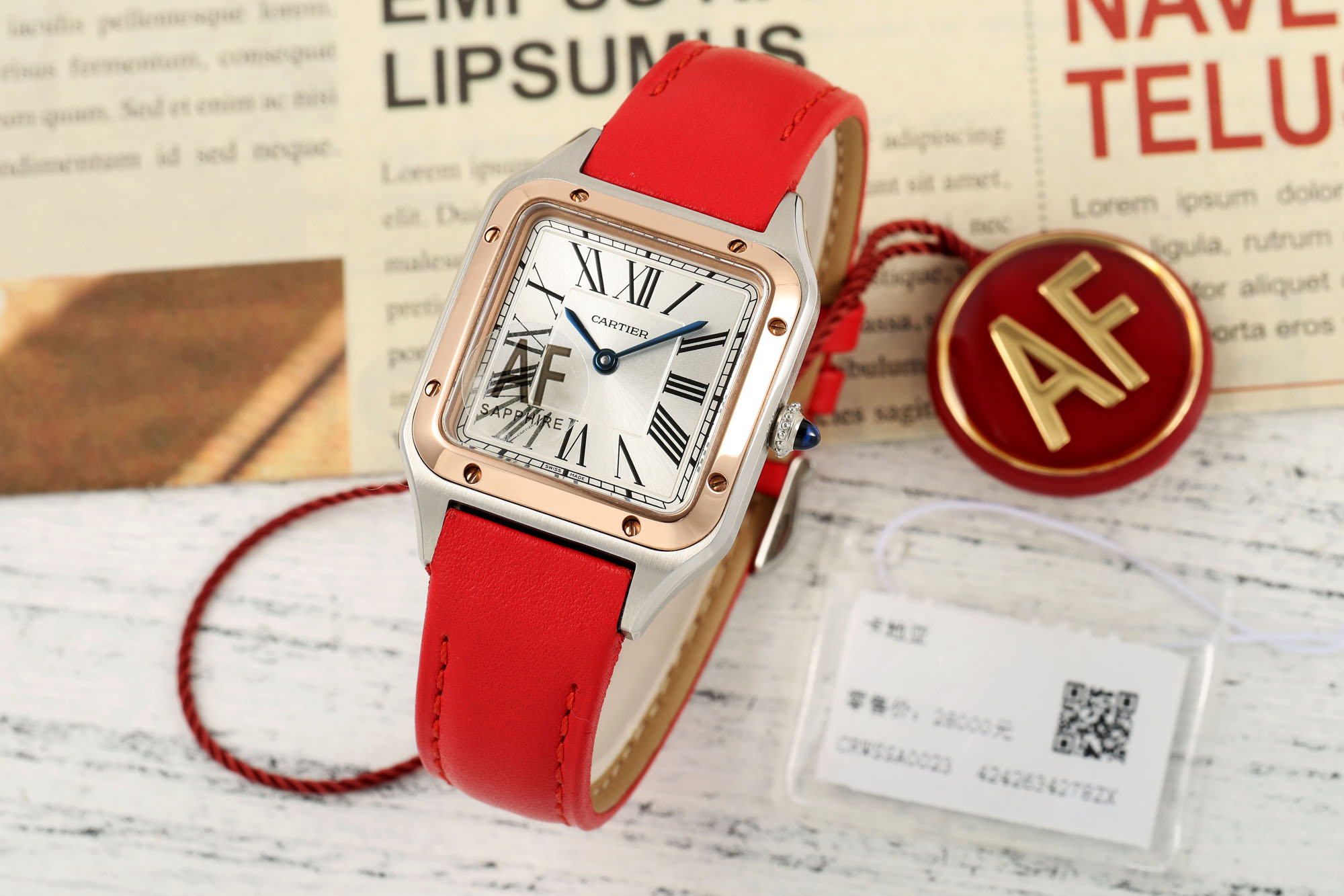 Cartier Santos Silver Dial Two - Tone Watch, 38mm×27.5mm, Quartz Movement